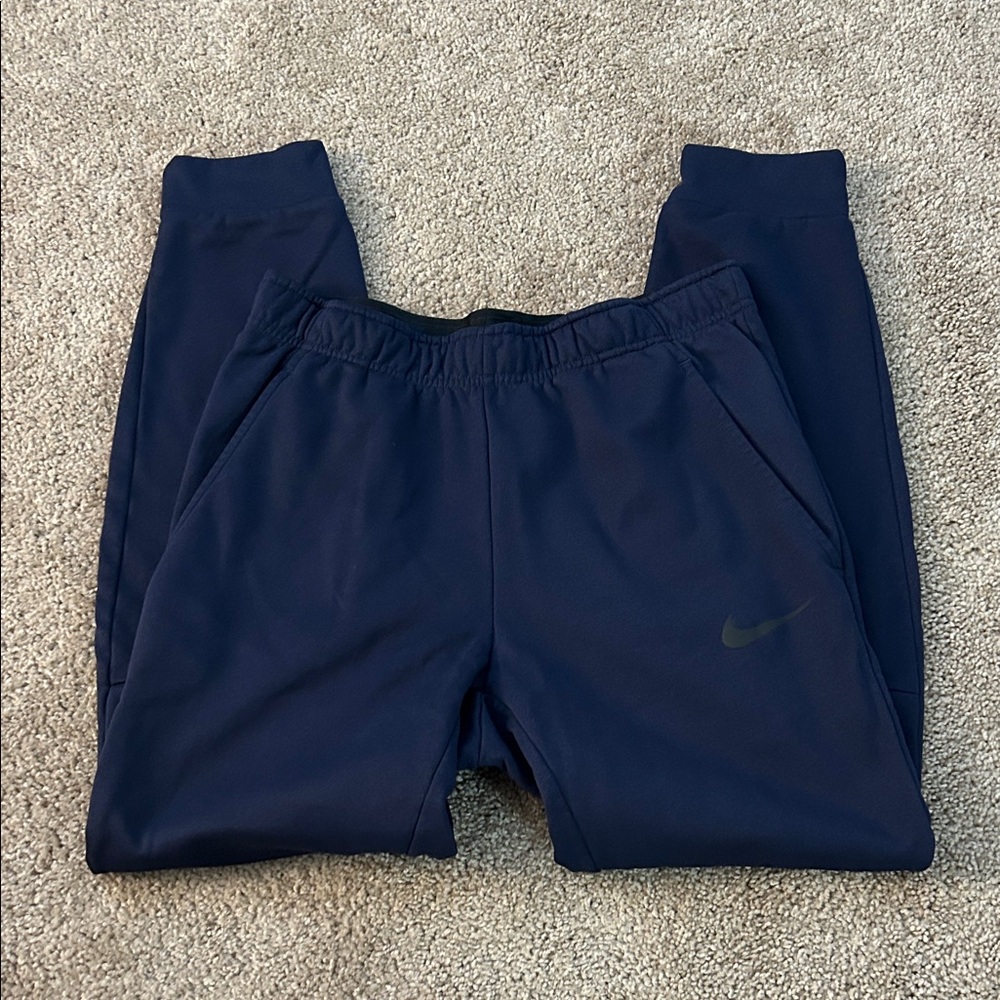 Nike Mens M Navy Blue Therma-Fit Tapered Sweatpants